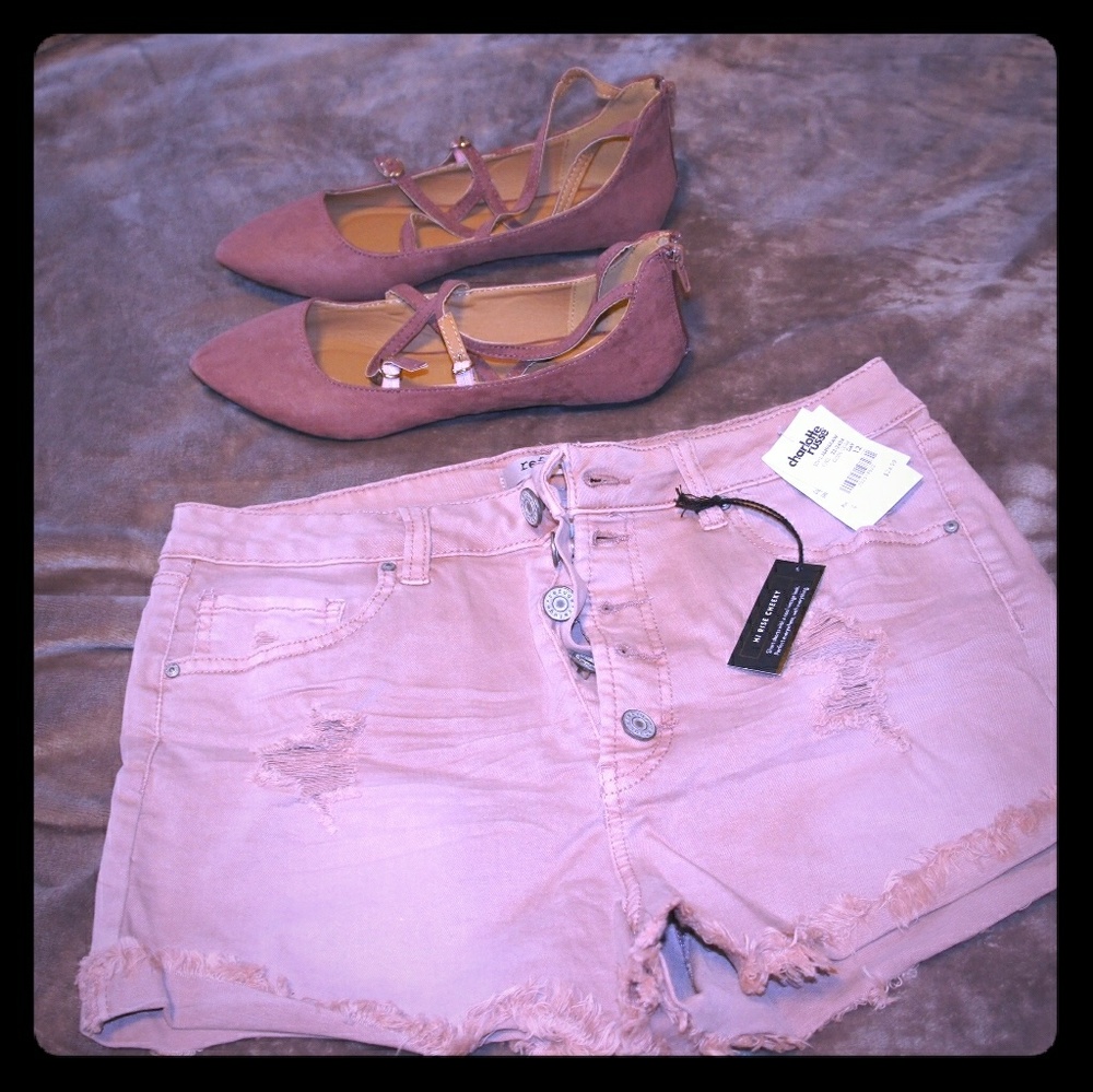 Sold! Pink shorts and pink flats
